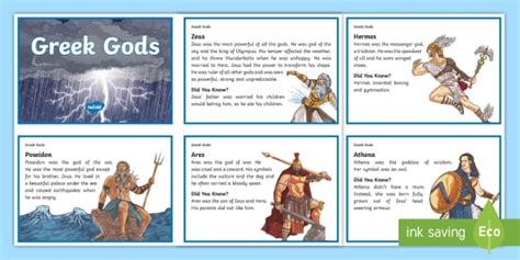 Greek God Fact Files | KS2 Resources | Mythology