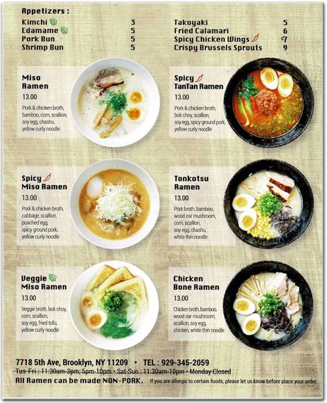 Tanoshii Ramen Restaurant in Brooklyn / Menus & Photos