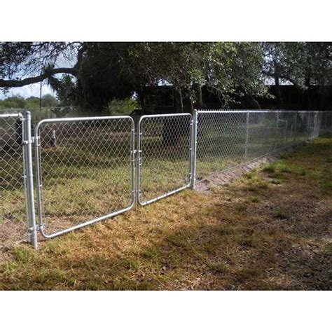 6-ft H x 10-ft W Galvanized Steel Chain Link Fence Gate in the Chain ...