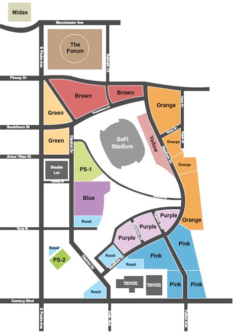 SoFi Stadium Parking Lots Seating Chart | Star Tickets