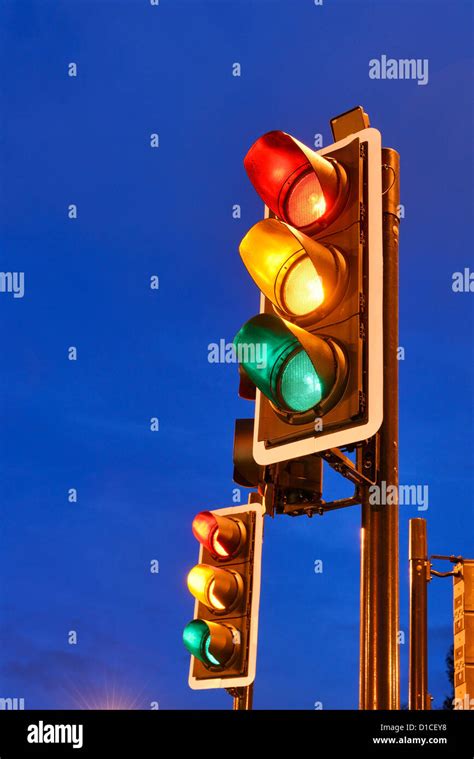 Red Amber Green traffic lights Stock Photo - Alamy