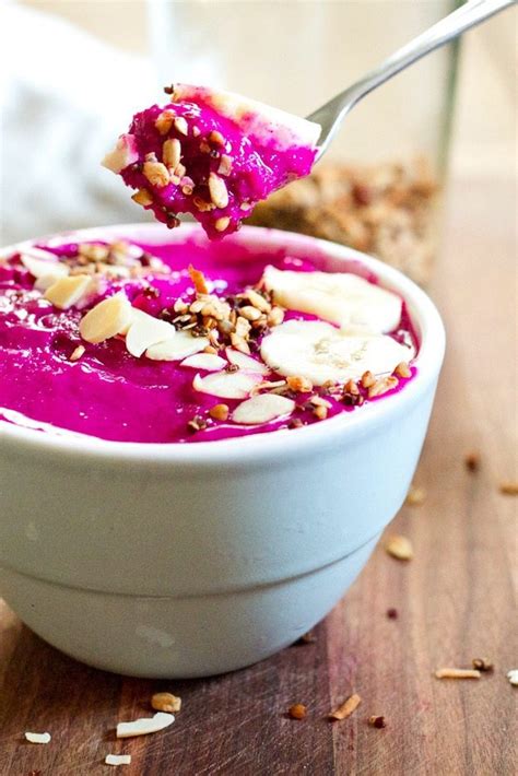 Almond Banana Dragon Fruit Bowl