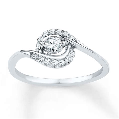 Affordable Round Diamond Engagement Ring in White Gold for Women ...