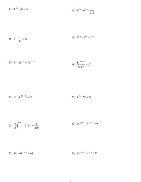 Exponential And Logarithmic Functions Worksheets