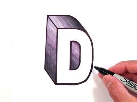 How to Draw the Letter D in 3D - YouTube