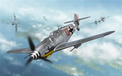 Messerschmitt, Messerschmitt Bf 109, Luftwaffe, Artwork, Military ...