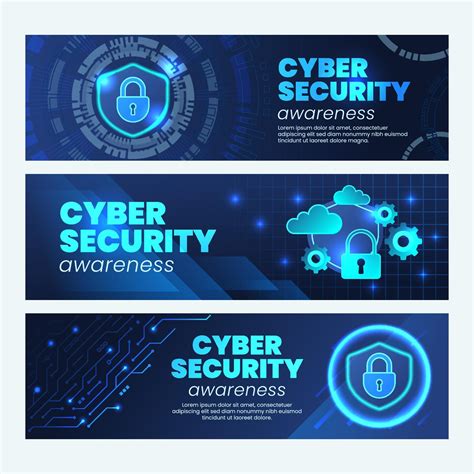 Cyber Security Awareness Banners 10663293 Vector Art at Vecteezy