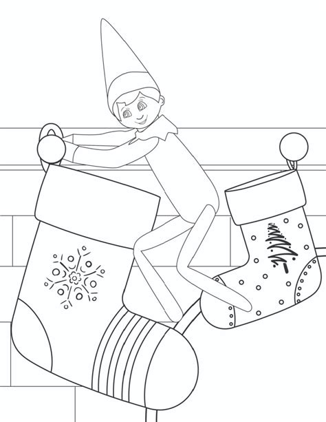 Printable Elf On Shelf Coloring Pages