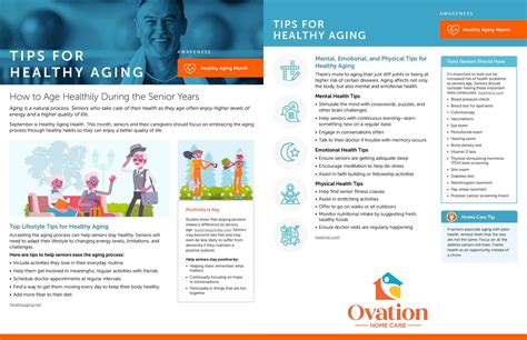 September Is Healthy Aging Month | Ovation Home Care