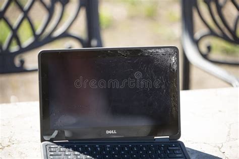 Broken Chromebook editorial photography. Image of destroyed - 171854832