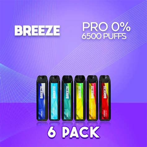 Breeze Pro Zero Nicotine 2000 Puffs Disposable Vape - 6 Pack