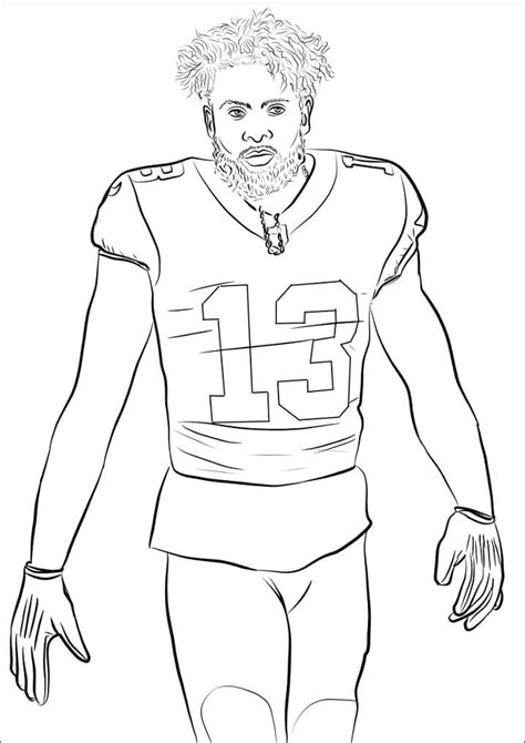 Odell Beckham Jr. Football Player Coloring Page - Free Printable ...