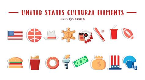 United States Cultural Elements - Vector Download