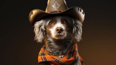 Premium AI Image | A dog wearing a cowboy hat