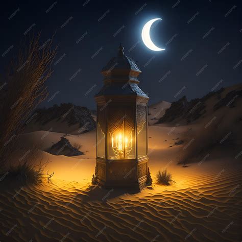 Premium AI Image | A lantern with the moon in the background