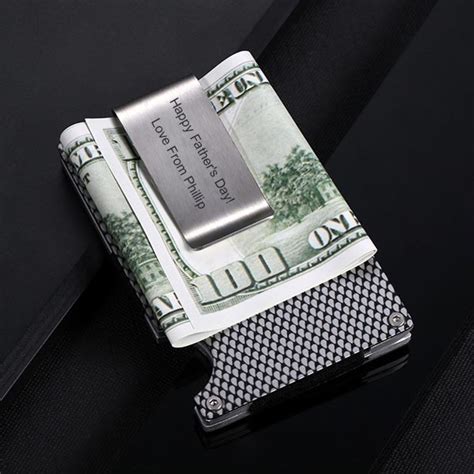 Personalized Ultra Slim Men's Money Clip and Card Holder in Aluminium Alloy