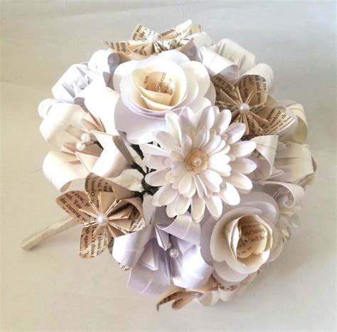 Paper Flowers Origami Bouquet Wedding Bridal Alternative Roses Gerbera ...