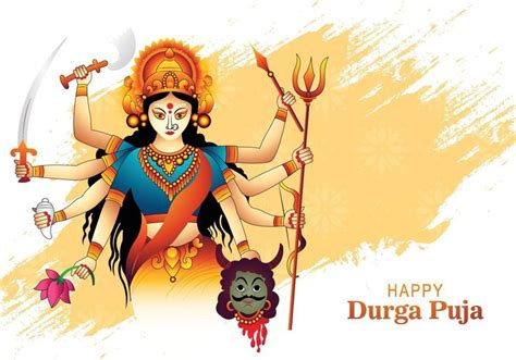 Download Happy durga puja india festival holiday card illustration ...