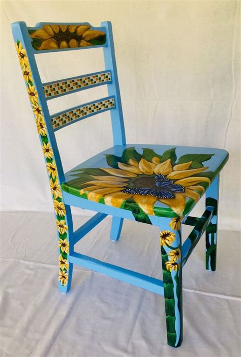 Custom Hand Painted “Sunflower Garden” Student Chair in 2021 | Painted ...