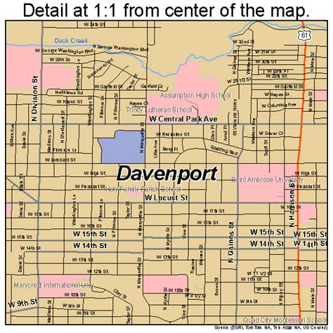 Davenport Iowa Street Map 1919000