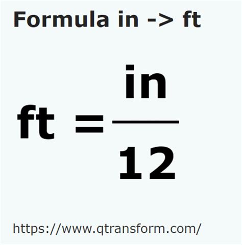 Pulgadas a Pies - in a ft convertir in a ft