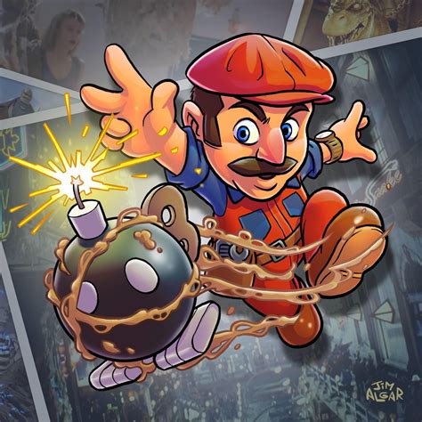 Super Mario Odyssey cover in the style of the 1993 Super Mario Bros ...