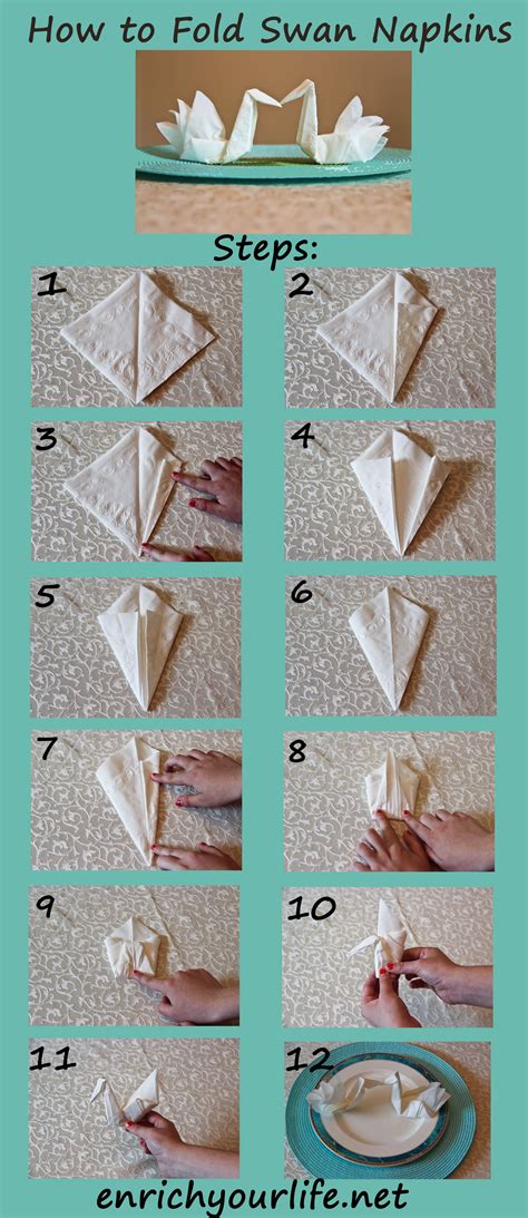 How to Fold a Swan Napkin Step by Step! enrichyourlife.net en ...