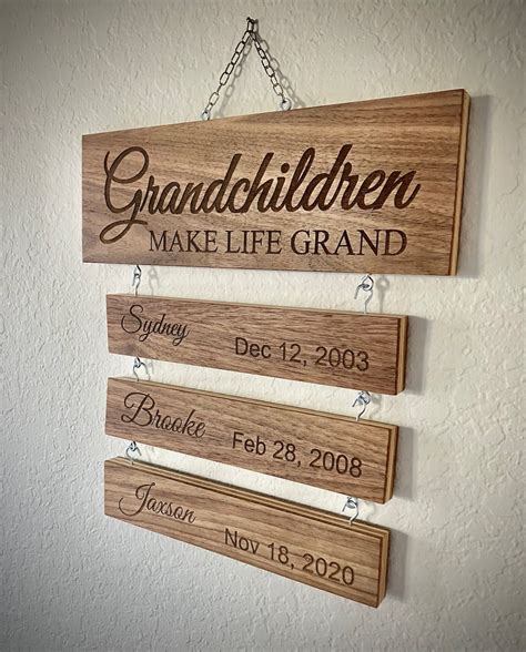 Personalized Grandparent Sign/grandkids Names/birthdates, Personalized ...