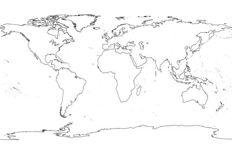 Black And White World Map Printable