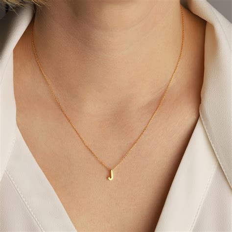 Gold Initial Necklace Rose Gold Custom Initial Necklace - Etsy