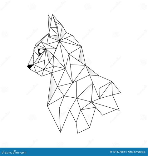 Vector. Abstract Geometric Cat`s Head. Linear Polygon Animal of the ...