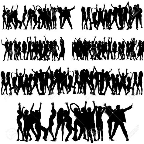 free clipart crowd silhouette - Clipground