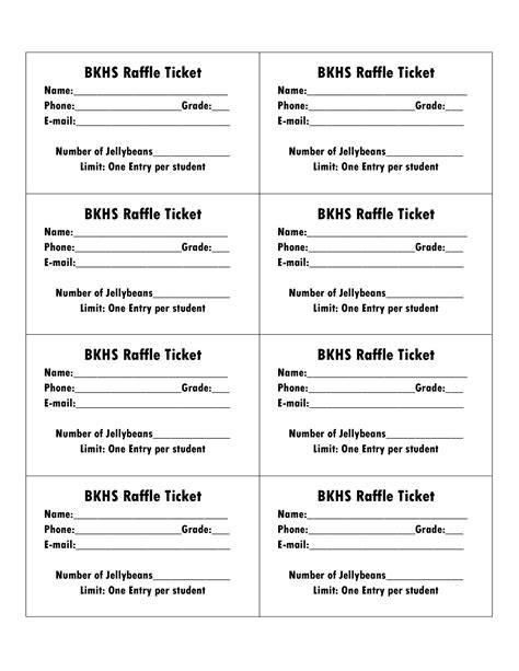 Free Printable Raffle Tickets With Stubs - FREE DOWNLOAD - Aashe