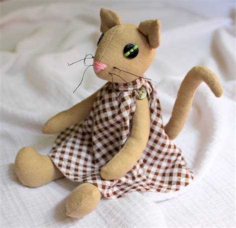 Soft Toy Cat Stuffed Fabric Cat Kitty Cat Doll Stuffed | Etsy | Cat ...