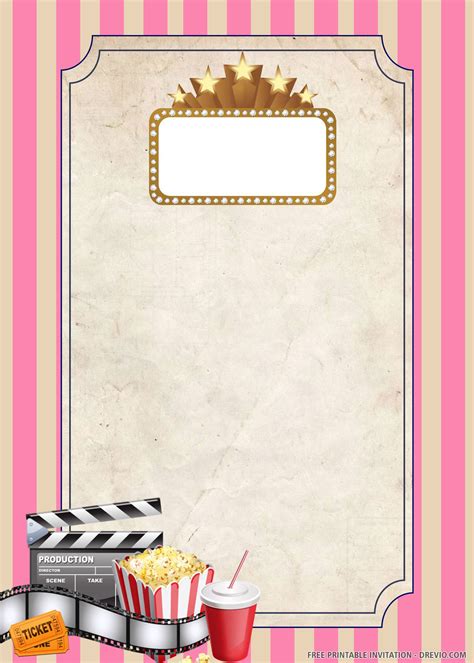 Movie Night Invitations Free Printable - FREE PRINTABLE TEMPLATES