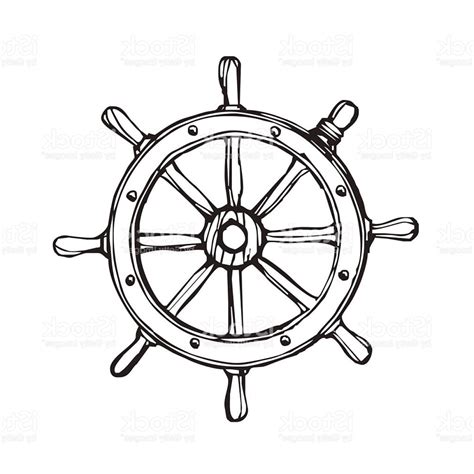 Ship Wheel Drawing at PaintingValley.com | Explore collection of Ship ...