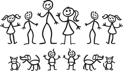 Helping children make a stick figure family. | Stick figure family ...