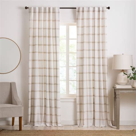 Farmhouse Living Double Windowpane Plaid Room Darkening Window Curtain ...