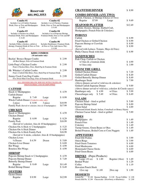 Penns Restaurant Reservoir Menu | Hamburgers | Food And Drink