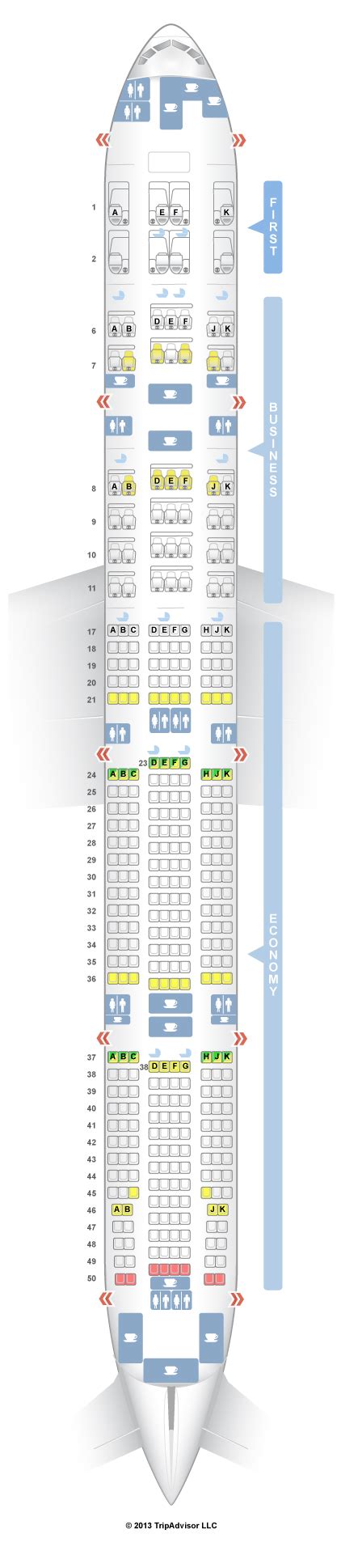 SeatGuru Seat Map Emirates Boeing 777-300ER (77W) Three Class V2