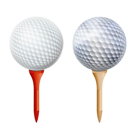 Golf Tee Vector Art PNG, Realistic Golf Ball On Tee Vector Isolated ...