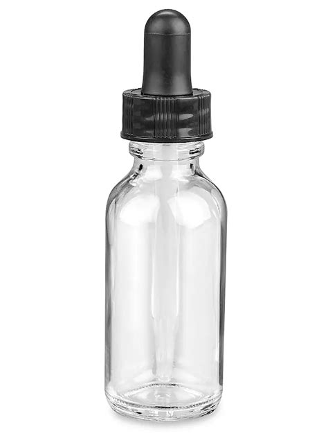 Glass Dropper Bottles - 1 oz, Clear S-20037C - Uline