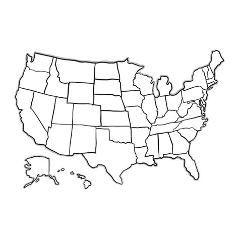 Outline Usa Map With States Stock Vector Colourbox