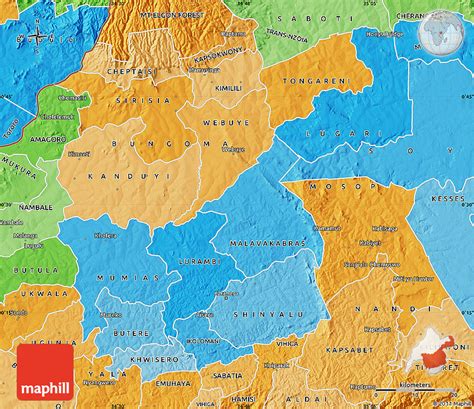 Political Shades Map of KAKAMEGA