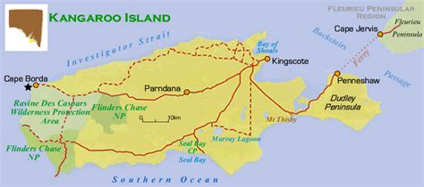 Kangaroo Island Road & Region Maps South Australia