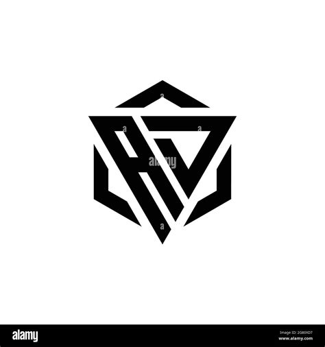 AD Logo monogram with triangle and hexagon modern design template ...