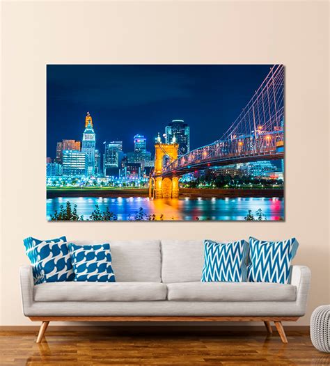 Cincinnati skyline Cincinnati wall art Cincinnati canvas | Etsy