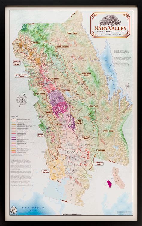 Wine Regions of Napa Valley - Framed - VinMaps