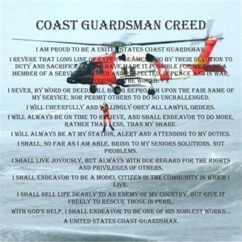 Maybe i should say I was inspired - the Coast Guard Creed | Coast guard ...