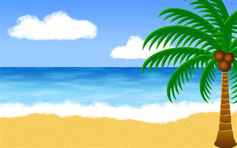 tropical beach background cartoon - Clip Art Library